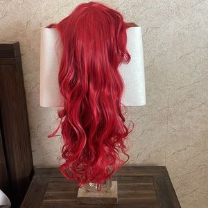 Red long wig (little mermaid Ariel hair)